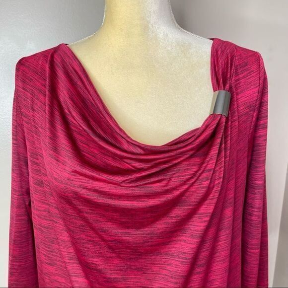 Sag Harbor Stretch Women Cowl top Red Sz PL Super stretch - Picture 3 of 12